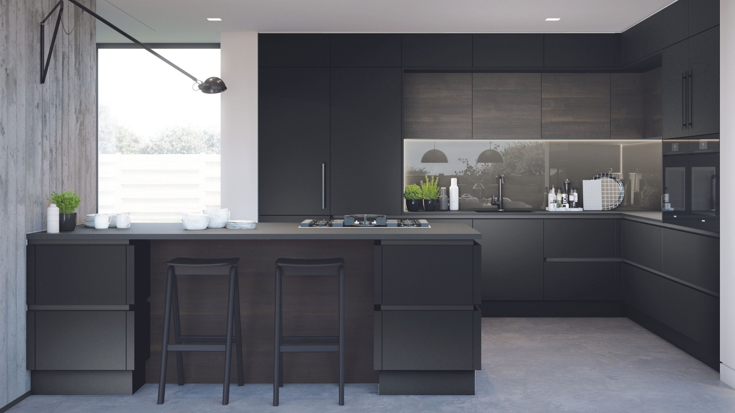 Porter Kitchen Design in Matt Carbon with Alpina Deep Oak