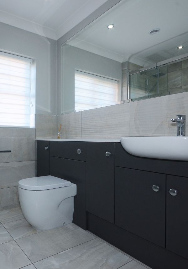 Luxury Modern ensuite bathroom designed and installed by Leger Interiors in York 