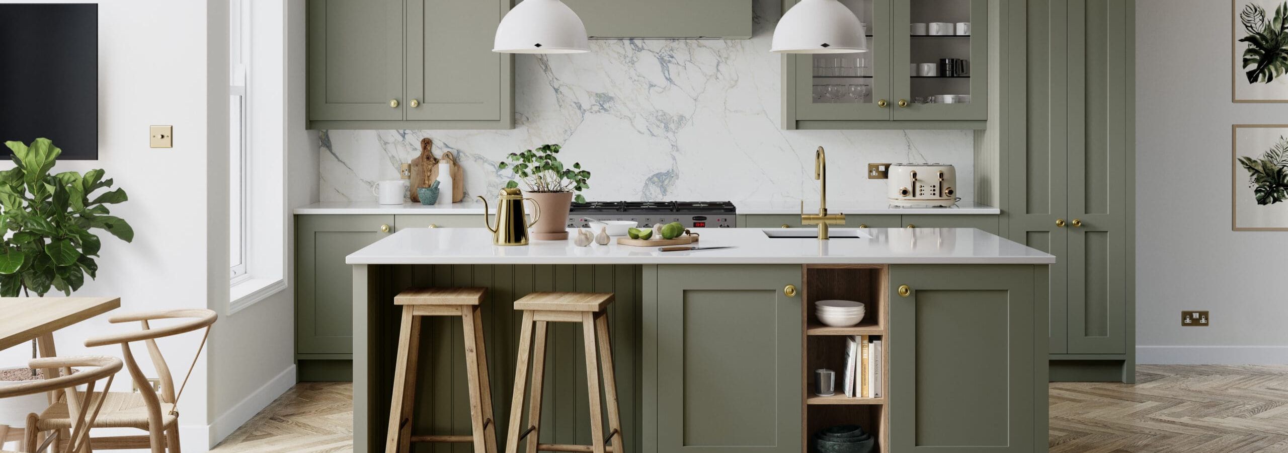 Hadley sage green kitchen