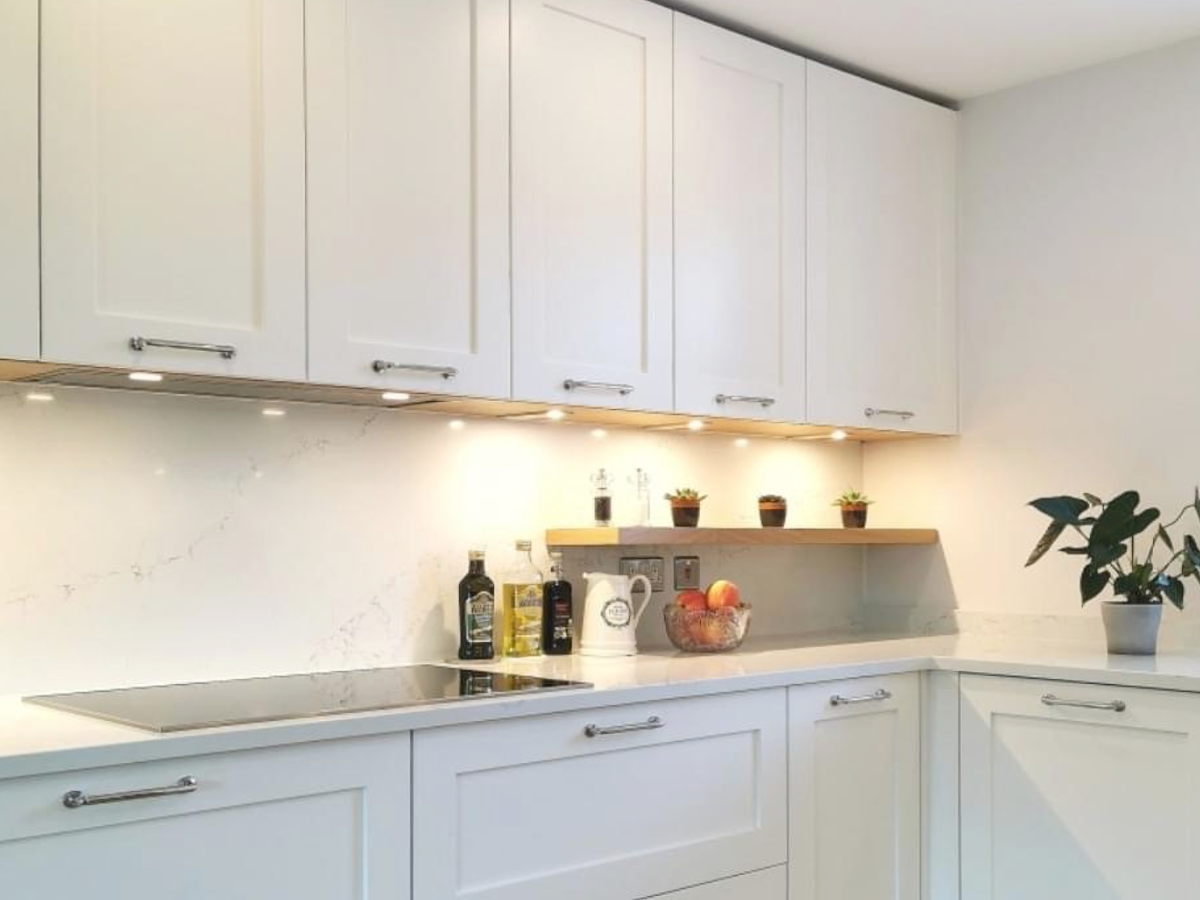 Leger Signature white cabinets kitchen